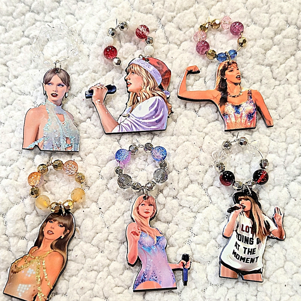 Taylor Swift Wine Glass Charms Set